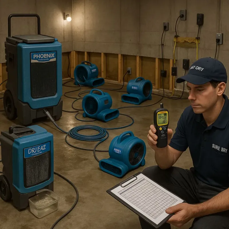 Structural Drying and Dehumidification process in Florence, OR